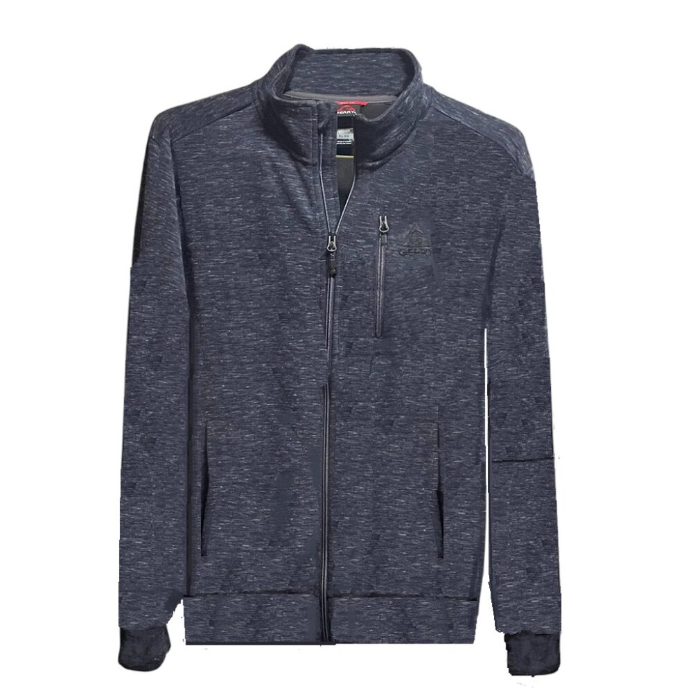 Gerry Mock Neck Zip Up Stretch Knit Sweater Jacket